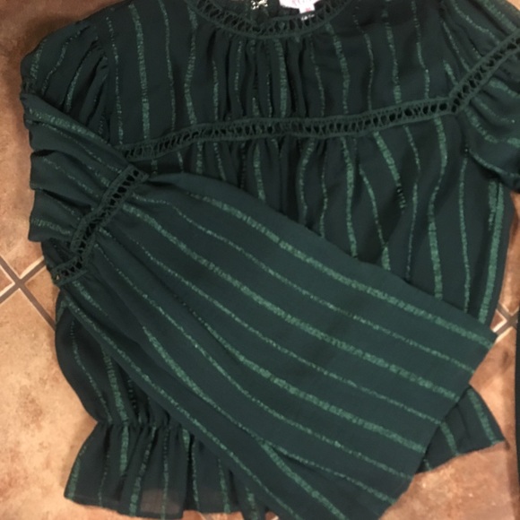 A’GACI Sheer Green Blouse - Picture 5 of 7